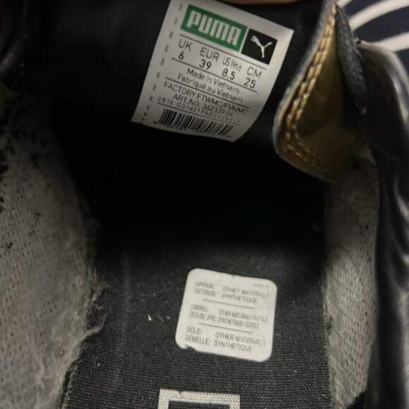 PUMA GOLD METALLIC BASKET PLATFORM SNEAKERS SIZE 8.5 - Picture 6 of 7